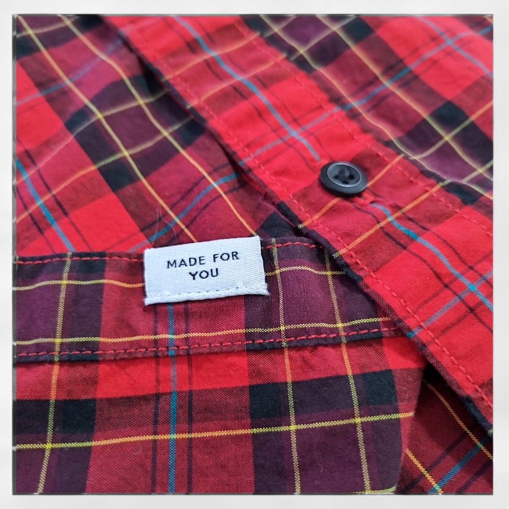 American Eagle Outfitters Button Down Red / Blue Plaid mens Size Medium - Picture 7 of 8